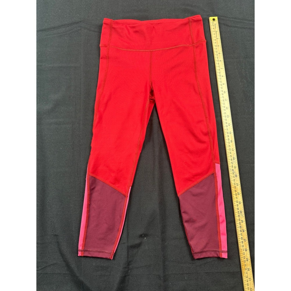 GapFit Blackout Technology Colorblock Leggings Red Pink XS Petite Cropped